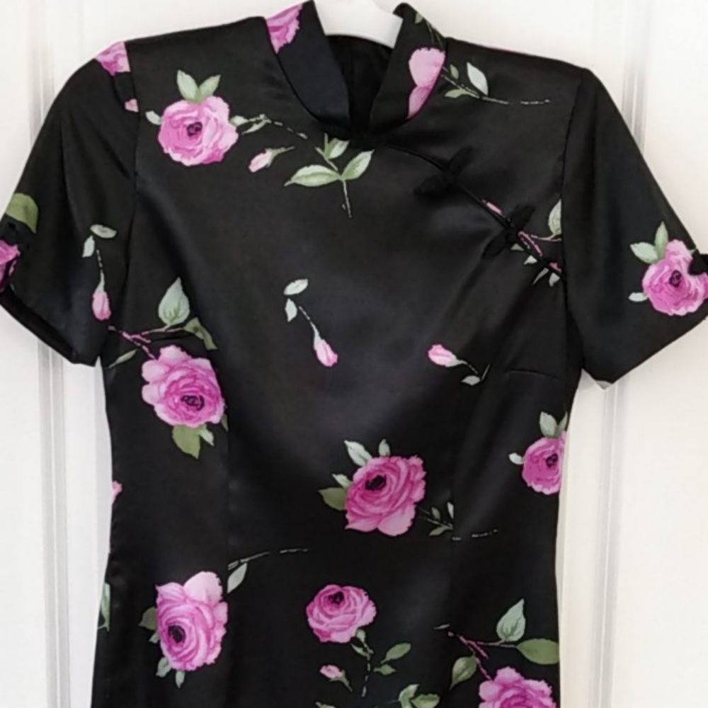 Soljerry Cheongsam Asian Long Dress Qipao